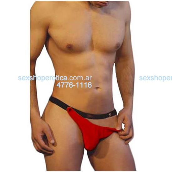 Slip Bordo Con Botones Y Red Masculino